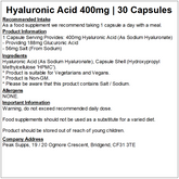 Hyaluronic Acid 400mg Capsules (Pure)